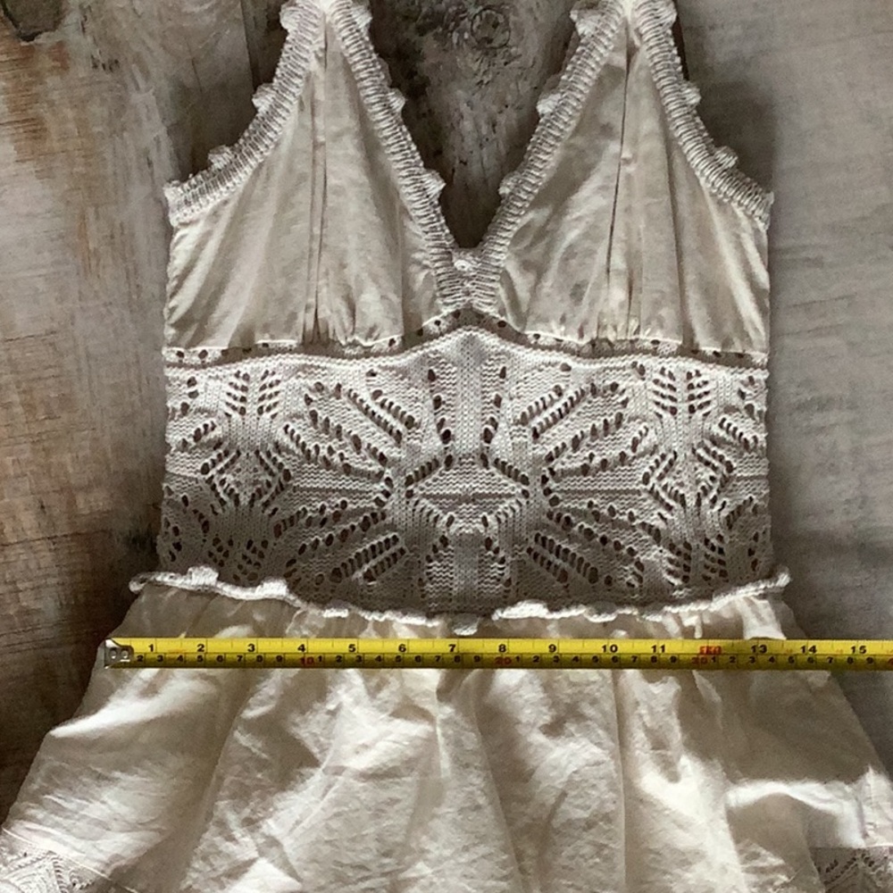 Small Size Anthropologie Tiered Ruffle Cream Lace Maxi Dress - Cecilia Prado - Picture 11 of 14